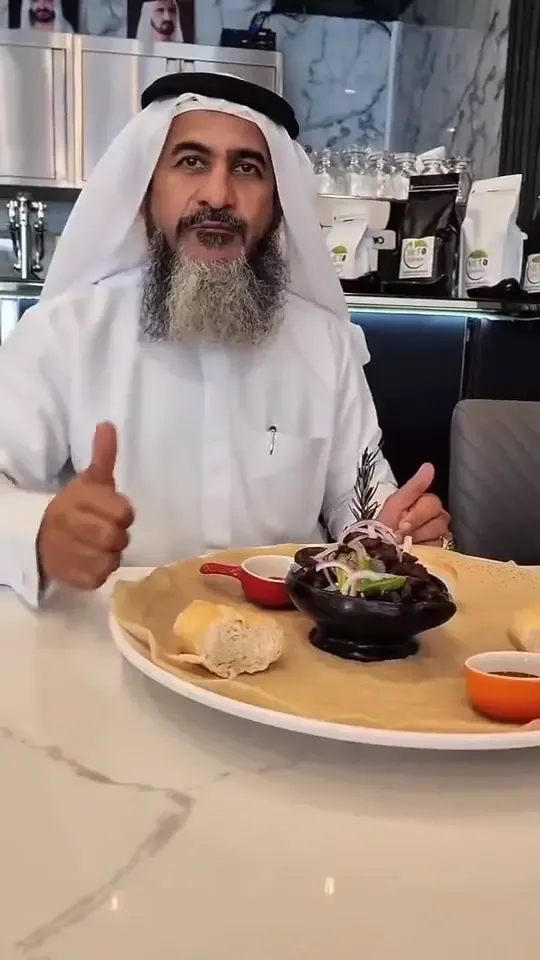 An Emirati Guest Enjoys Derek Tibs