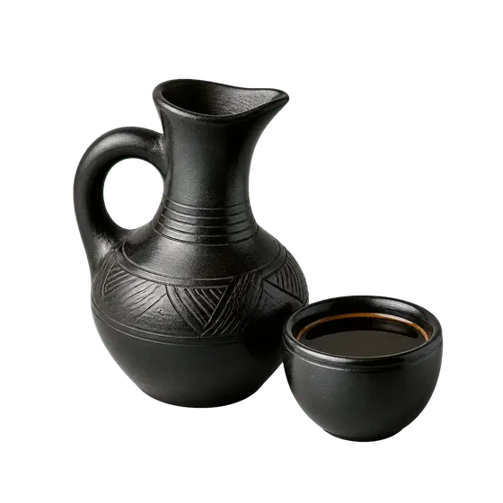 Ethiopian Coffee (Buna), plated and ready to serve