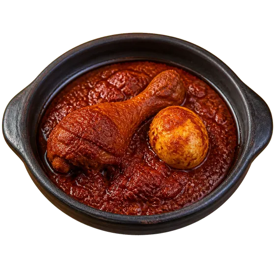 Doro Wot, plated and ready to serve