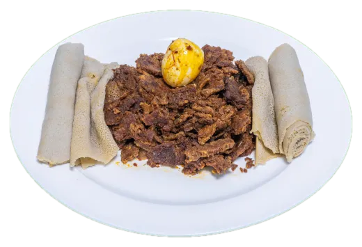 Kuanta Firfir, plated and ready to serve