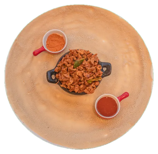 Red Tibs, plated and ready to serve