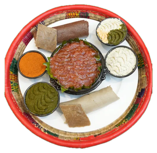 Special Kitfo, plated and ready to serve