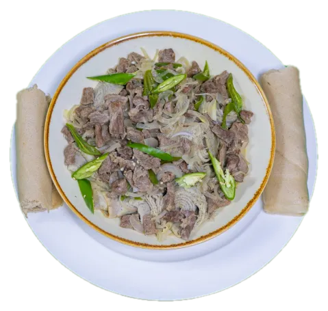Tefersho Be Nech, plated and ready to serve