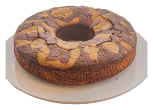 Teff Cake 1kg, plated and ready to serve