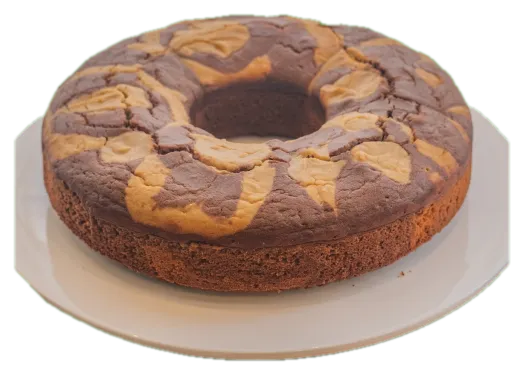 Teff Cake 1kg, plated and ready to serve