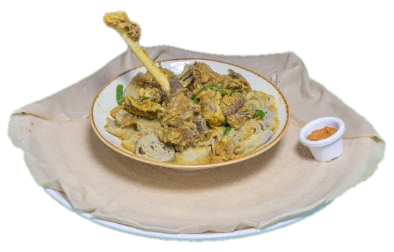 Yebeg Kikil, plated and ready to serve