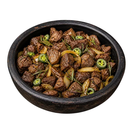 Yebeg Tibs, plated and ready to serve